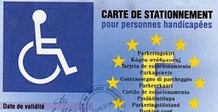 carte de stationnement pour personnes handicapées