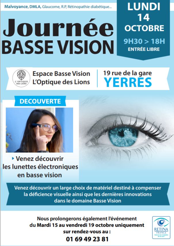 Journée Basse vision 14 10 19 Optique des Lions affiche