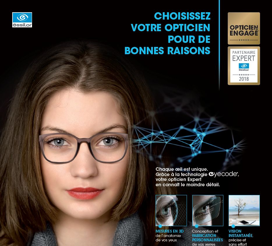 Opticien Engagé Partenaire Expert 2018 EyeCode Essilor