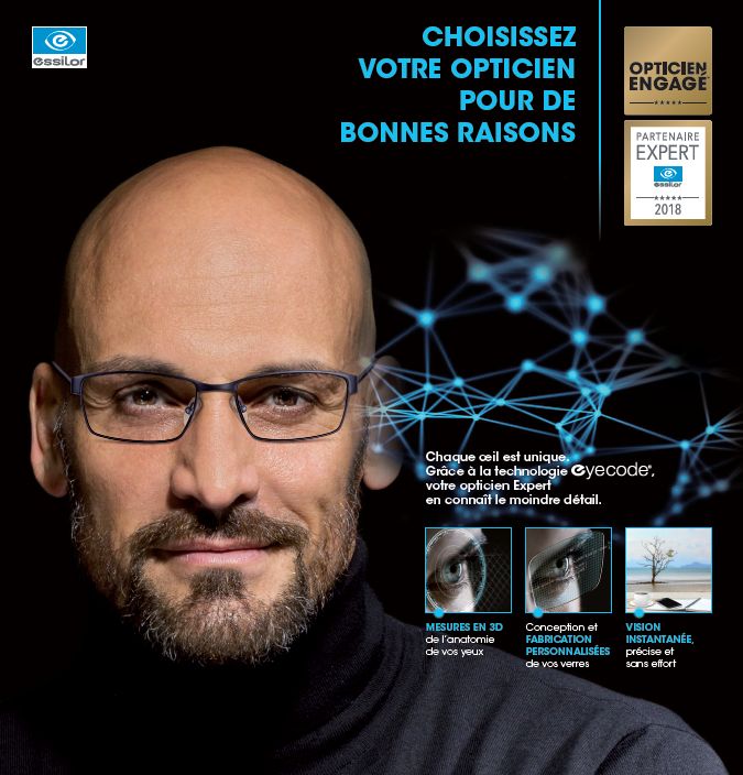 Opticien Engagé Partenaire Expert 2018 EyeCode Essilor Homme