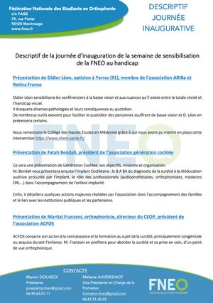 Sensibilisation Semaine du Handicap FNEO detail Opticien Basse Vision